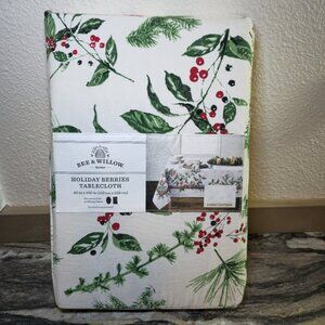 Bee & Willow Home Holiday Berries Tablecloth 60x102" Christmas Oblong NEW NIP
